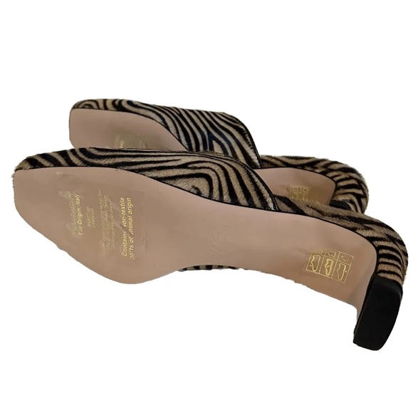NEW J Crew Layla Mule Heels Calf Skin Pony Hair Tiger Zebra Print US 5 - Picture 3 of 5